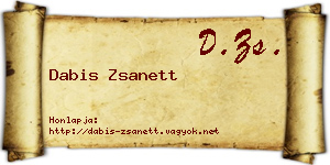 Dabis Zsanett névjegykártya